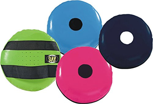 BAY SCHWARZ Black Flying Target Flash Flying Target für Kinder Leder PU Mitt Doppel Double Hand Schlag Pratze Doppelpratze Doppelmitt Schlagmitt Schlagpolster Schlagkissen Taekwondo Kickboxen