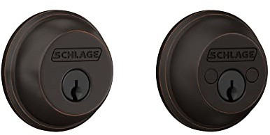 SCHLAGE B62N716 Deadbolt, Keyed 2 Sides, Aged Bronze