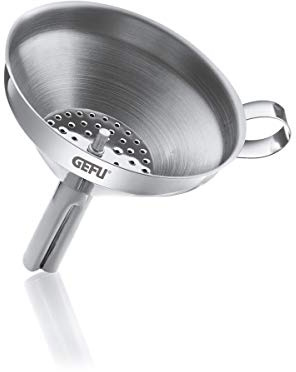Gefu 15510 Einfülltrichter Versare, 10,5 Cm | Edelstahl Küchentrichter für Flaschen und Dosen - ideal für Gewürze und Flüssigkeiten - mit entnehmbarem Siebeinsatz
