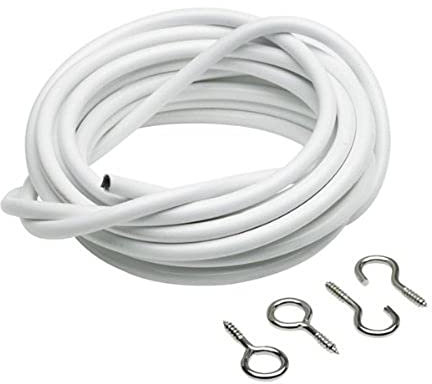 Merriway BH03877 Plastic Coated Curtain Wire with 2 Each Hooks and Eyes, 100 cm (39 inch)