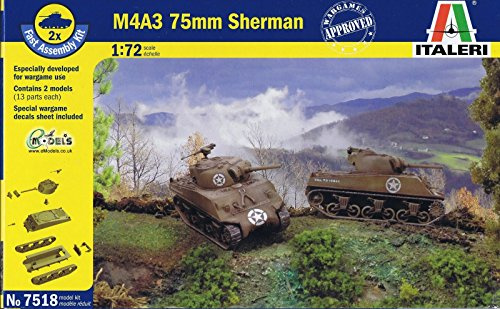 Italeri 510007518 - 1:72 Sherman M4A3 75 mm, 2 Stück