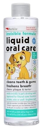 Petkin invisible formula Liquid Oral Care Teeth, Dental Gums Fresh Brath Dogs and Cats