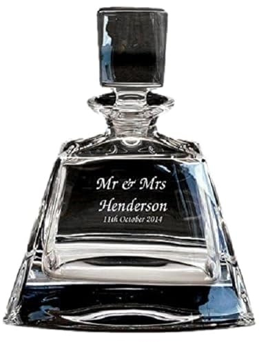 Personalised Decanter 24% Lead Crystal 550ml Bohemia Glass Decanter, Engraved - Enter Your Own Custom Text