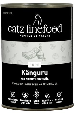 Catz Finefood Purrrr Canguro Monoproteína Comida para Gatos N° 107 Mojado Nutricional, 70% Carne, 6 x 400 g Lata