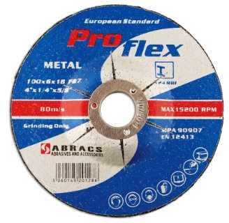 Connect 32193 Abracs Metal Grinding Discs 100mm x 6.0mm 25pc