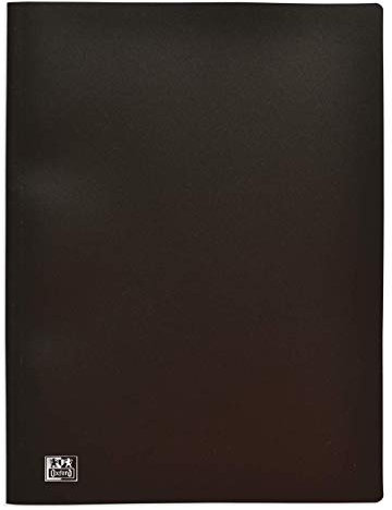 OXFORD Protège-Documents Initial A4 80 vues / 40 Pochettes Couverture Polypro Noir