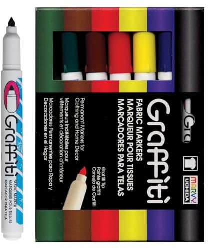 Uchida Graffiti Stoff Marker 6/pkg-primary, andere, mehrfarbig