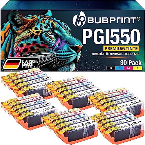 Bubprint 550XL 551XL 30 Druckerpatronen kompatibel als Ersatz für Canon PGI-550 CLI-551 XL für Pixma MX925 IP7250 MG5650 IP7200 IX6850 IP8750 MG5550 MG6350 MG6450 MG6650 MG7150 MG7550 MX725 MX920
