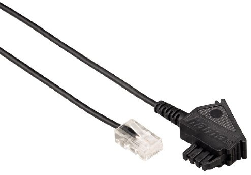 Hama DSL-Box-Kabel (TAE-F-Stecker - Modular-Stecker 8p2c, 0,5 m) schwarz