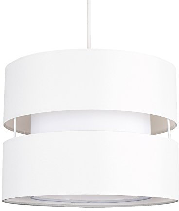 MiniSun | Modern 2 Tier Ceiling Light Shade in a Cream Finish | Pendant Lights, Home Décor & Improvement Essential | 260mm Shade Width