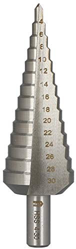 Heller Tools 925 HSS Stufenbohrer, Ø 4-30 x 100 mm, für Blech, Stahl, Eisen, Buntmetall & Edelstahl, stufenbohrer metall, kegelbohrer, hex schaft