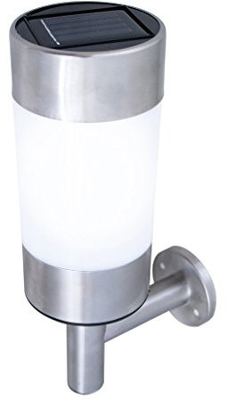 GardenKraft 19490 Stainless Steel Solar Wall Light/Weatherproof Patio & Garden Light/Decorative Illumination/Auto On / IP33 Rated / 25cm x 13cm