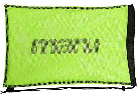 Maru Mesh Simväska med dragsko, för män, kvinnor och barn, viktiga tillbehör för sport- eller PE-träningsutrustning och våt kit ryggsäck, slitstark nylonnätväska (grön, en storlek)