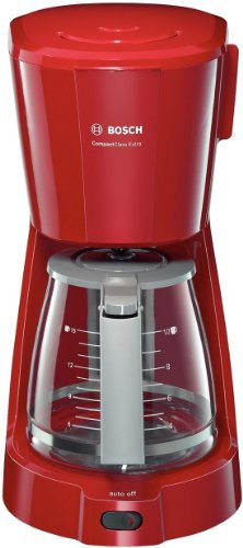 Bosch TKA3A034 Cafetière Filtre 1100 W, 1,25 L, Gris/Rouge