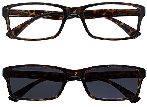 Uv Reader Gafas De Lectura Marrón Carey Lectores Con El Lector De Sol A Juego Valor Paquete Doble Hombres Mujeres Uvsr2092Br +1,00 2 Unidades 70 g