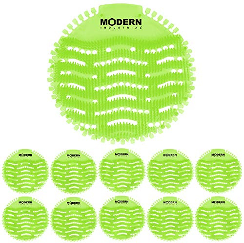 Urinal Screen & Deodorizer (10-pack) by Modern Industrial - Fits Most Top Urinal Brands at Restaurants, Offices, Schools, etc. (Green Mint)