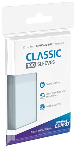 Ultimate Guard UGD010001 Classic Soft Sleeves Standardgröße Kartenhüllen, Transparent, 66x93