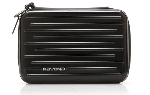 KAYOND Stötsäker silver aluminium bära resa skyddande förvaringsväska väska för 2,5 tum bärbar extern hårddisk HDD USB 2.0/3.0 (svart)