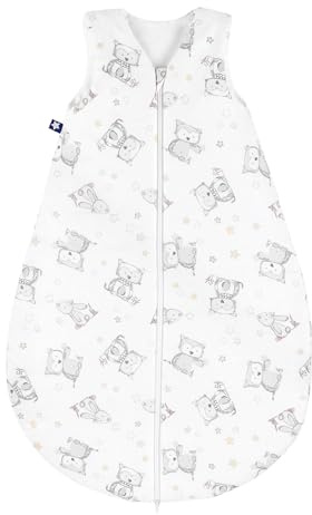 Julius Zöllner Baby Sommerschlafsack aus 100% Baumwolle, Größe 70, Standard 100 by OEKO-TEX, made in Germany, Häschen und Eule