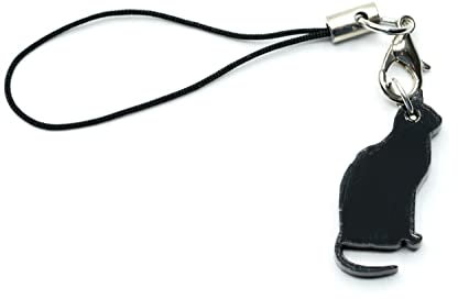 Miniblings Cats Mobile Cell Phone Charm Pendant Black Cat Mysticism Pet Elegant Animal