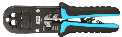 ALYCO 108375 - Alicates de carraca para engastar terminales de red RJ11-RJ12-RJ45-6P6C mango bimateriales