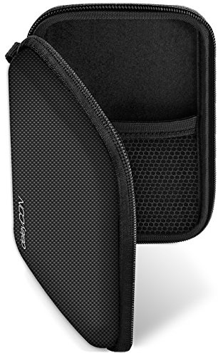 deleyCON Navi Tasche Navi Case Tasche für Navigationsgeräte - 4,3 Zoll & 5 Zoll (14,6x9,3x3,4cm) - Robust Stoßsicher 2 Innenfächer - Schwarz