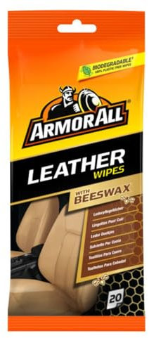 Armor All GAA39020ML Leather Wipes 20 Wipes, White Wipes
