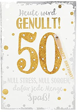 Depesche 3003.005 Glückwunsch-Karte zum 50. Geburtstag, elegante Geburtstagskarte mit passendem Spruch, ohne Innentext, inkl. Umschlag, 17,5 x 12,5 cm