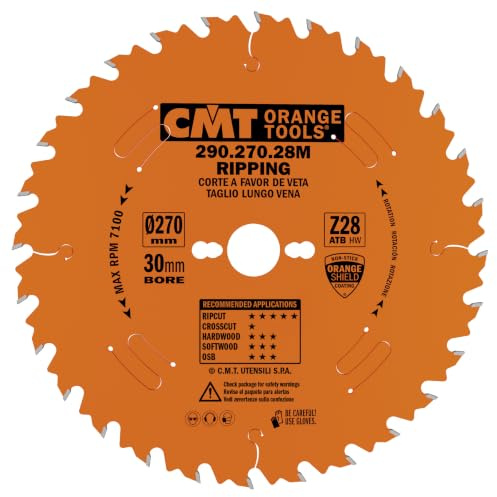 CMT ORANGE TOOLS 290.270.28M - HANDKREISSÄGEBLATT - LÄNGSSCHNITT 70X2.8X30 Z=28 10° WECHSELZAHN