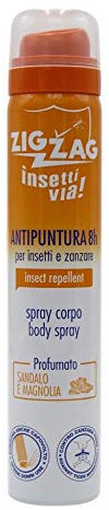 Zig Zag, Repellente, Insetti, Spray Corpo Insettivia al profumo di Sandalo e Magnolia, repellente per zanzare,zanzare tigre,zecche, 100 ml