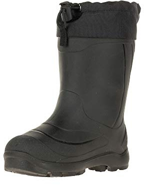 Kamik Snobuster1 Kids Snow Boots - Waterproof, Removable Thermal Insulated Liner, Adjustable Collar, Synthetic Rubber Sole, Round Toe, Black - 1 Little Kid