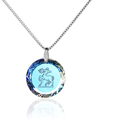 Kristallwerk Silberkette Halskette 925 Silber Sternzeichen Tierkreiszeichen hergestellt mit Swarovski®Kristall