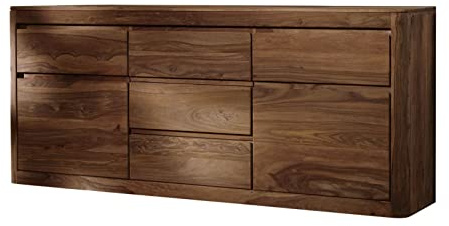 MASSIVMOEBEL24.DE | Toronto Sideboard 185x80x40 Sheesham/Palisander - Verschiedene Größen und Farben, Farbe:Dunkelbraun gebeizt, Größe:185x40x80 cm (BxTxH)