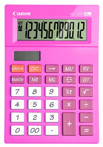 Canon 409843 Desktop-Taschenrechner AS-120, 12-stellig, rosa