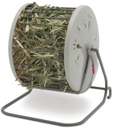 Living World Heuraufe für Kleintiere, Heuraufe für Nager, Heukreisel, grau