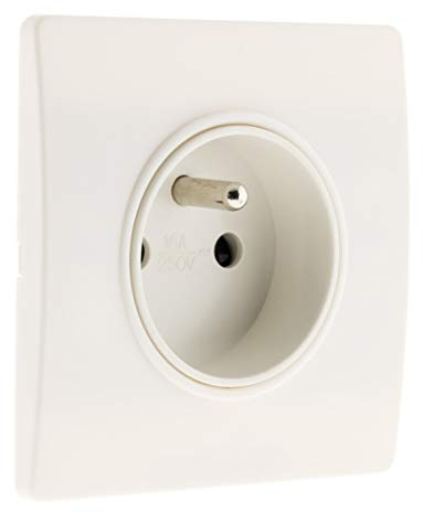 Zenitech Prise 2P+T 16A borne-Auto + Griffes - Blanc - Diwone