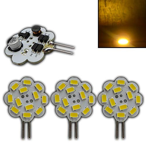 PB-Versand 3x G4 LED 3 Watt dimmbar warmweiß 12V AC/DC Wechselspannung dimmbare 120° Stiftsockel Leuchtmittel Lampensockel Halogenersatz