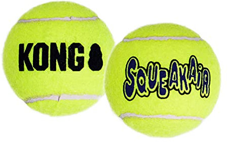 KONG - Squeakair Balls - Dog Toy Premium Squeak Tennis Balls, Gentle on Teethls - For X-Small Dogs (3 Pack)