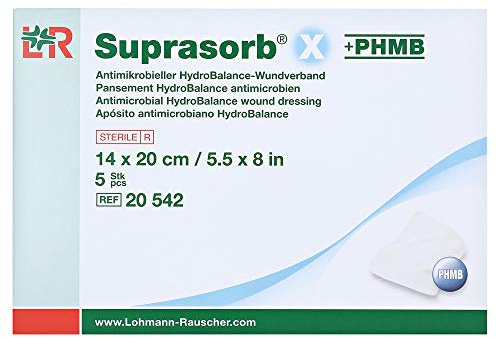 Suprasorb X und PHMB antimikrobielle HydroBalance Wundauflage, 20 x 14 cm
