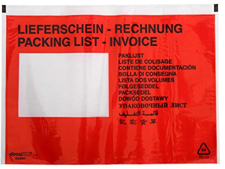 1000 Dokumententaschen C5, sk, m.F. Lief./Rechng.,7spr.