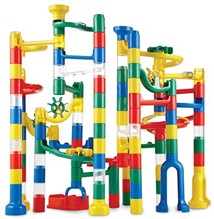 MindWare Marble Run: 123 Piece Set (103 Durable Pieces and 20 Marbles) STEM Building Set for Kids