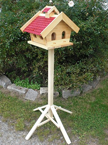 Vogelhaus-Vogelhäuser Vogelfutterhaus Vogelhäuschen aus Holz Vogelhausständer Nistkasten Schreinerarbeit in unterschiedlichen Farben erhältlich … (Vogelhaus mit Ständer V10+S1)