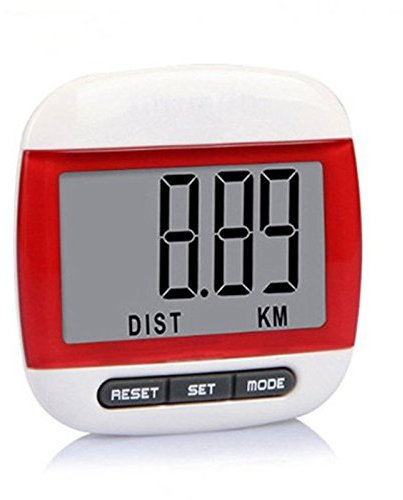 Careforyou® Mini LCD Walk / Run Pedometer Kilometer / Mile Distance Calorie Counter Running Sports Multi-function Lcd Digital Electronic Pedometer Jog Walk Run Calories Consumed Monitor Meter Counter 6 Colors for choose (Red)