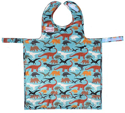 BIB-ON, A New, Full-Coverage Bib and Apron Combination for Infant, Baby, Toddler Ages 0-4. (Dinosaurs)