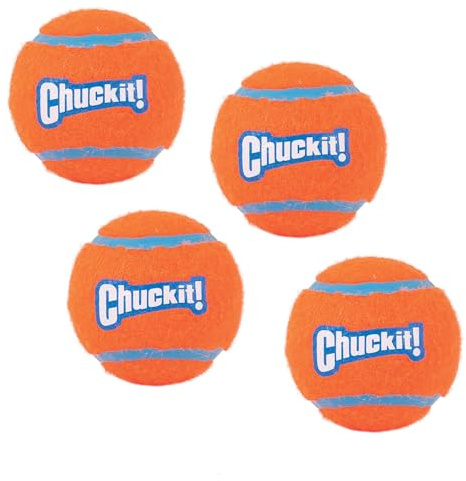 Chuckit 057404 Tennis Ball, 4 Pelotas para Perros Compatible con el Lanzador, M