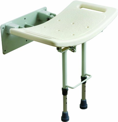 Drive Devilbiss Wall Mounted Shower Seat with Adjustable Height Legs and Rust Free Aluminium Frame