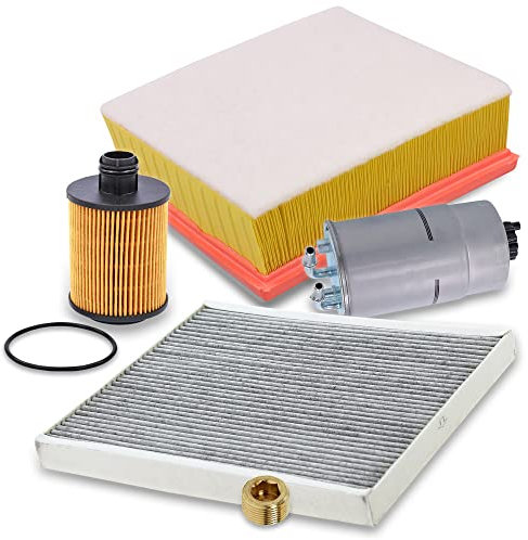 Inspektionspaket SET B 1x Ölfilter 1x Luftfilter 1x Innenraumfilter (Pollenfilter) mit Aktivkohle 1x Kraftstofffilter 1x Ölablass-Schraube