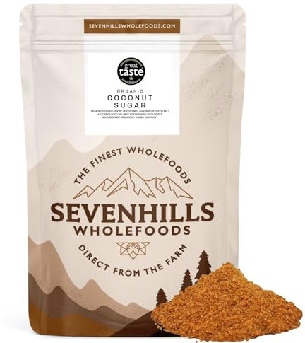 Sevenhills Wholefoods Organic Coconut Sugar 1kg, from Coconut Nectar Blossom - Low GI Brown Sugar, for Drinks, Desserts & Baking