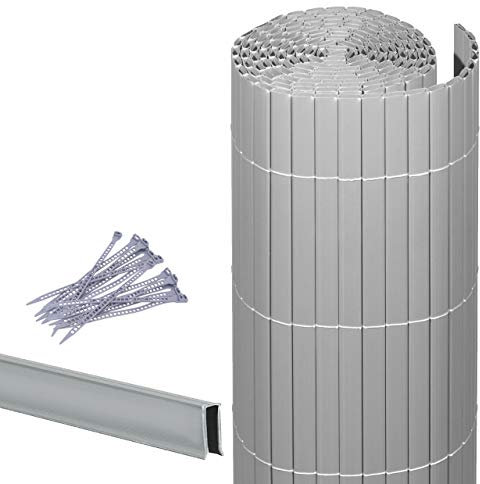 Videx-Sichtschutzmatte Rügen, Kunststoff Aluminium, 25 Schlaufen, 3m U-Profil, 90 x 300cm