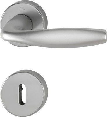 HOPPE AG BCA80092 Hoppe-Ensemble de 2 poignees de Porte New York sur Rosace-Coloris INOX-Fonction.Bec-de-Cane